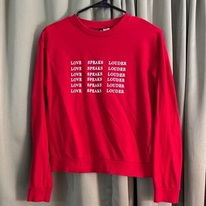 Divided Red 'Love Speaks Louder' Women's Sweater